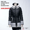 Coat Style Long Warm Women Winter Duck Down Jacket with Rabbit Fur